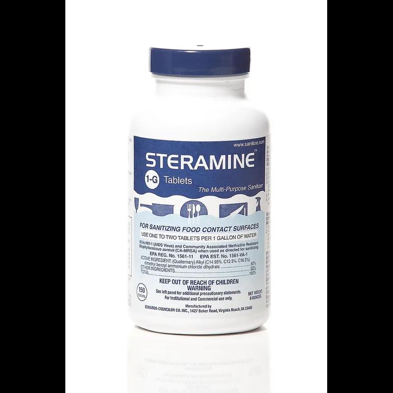 Luster® Professional Steramine Unscented Sanitizer Multi Surface Tablet Quat 150 Count/Pack 6 Packs/Case 900 Count/Case