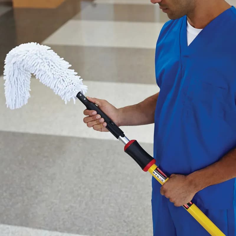 Hygen™ Dusting Wand & Duster 29 IN Microfiber White Quick Connect Flexi Wand 6/Case