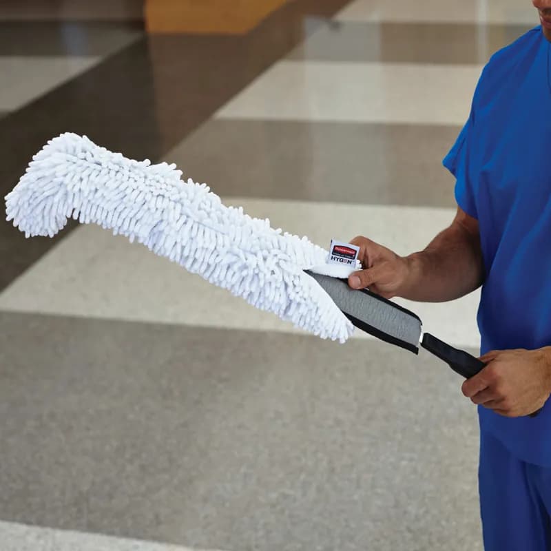 Hygen™ Dusting Wand & Duster 29 IN Microfiber White Quick Connect Flexi Wand 6/Case