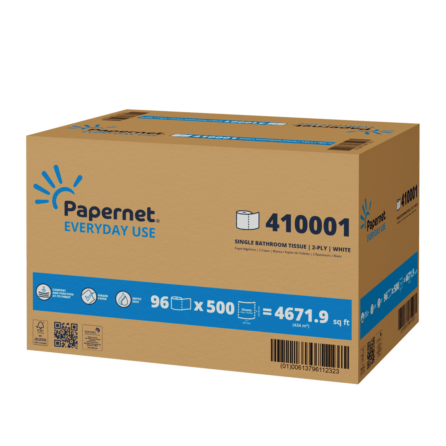 Papernet Everyday Use Toilet Paper & Tissue Roll 4.1X3.5 IN 2PLY White 96 Rolls/Case