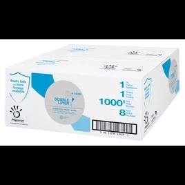 Heavenly Soft Toilet Paper & Tissue Roll 1PLY Universal Jumbo (JRT) 3.31IN Core Diameter 1000 Sheets/Roll 8 Rolls/Case