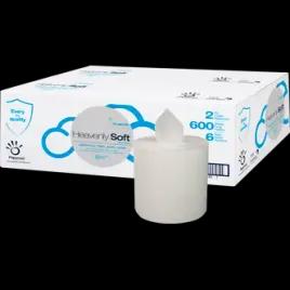 Heavenly Soft Roll Paper Towel 7.6X9 IN 450 FT 2PLY White Centerpull 600 Sheets/Roll 6 Rolls/Case 3600 Sheets/Case