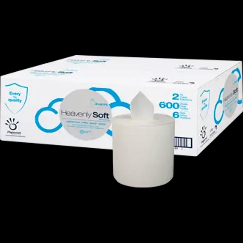 Heavenly Soft Roll Paper Towel 7.6X9 IN 450 FT 2PLY White Centerpull 600 Sheets/Roll 6 Rolls/Case 3600 Sheets/Case