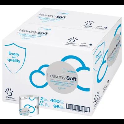 Heavenly Soft Toilet Paper & Tissue Roll 3.5IN X117FT 2PLY Embossed 1.61IN Core Diameter 400 Sheets/Roll 96 Rolls/Case