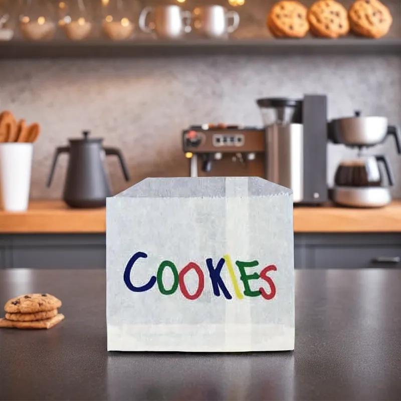 Cookie Bag 4.875X4 IN Bleached Kraft Paper White Cookies Stock Print 2000/Case