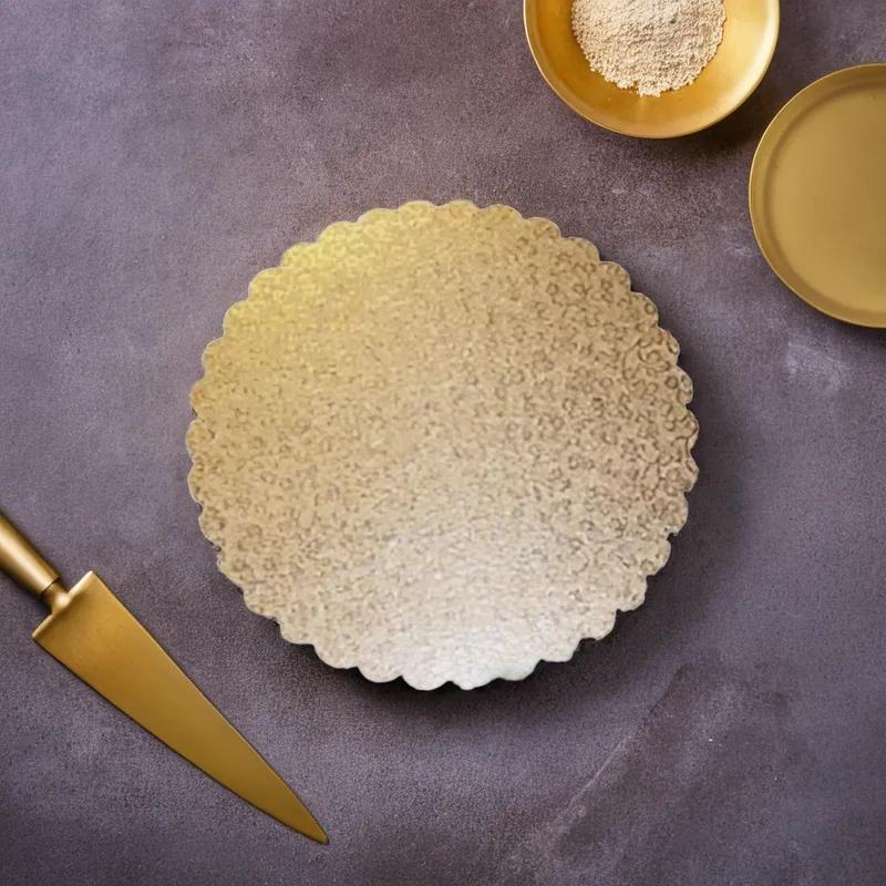 Cake Circle 8 IN Gold Scalloped 200/Case