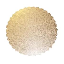 Cake Circle 12 IN Paperboard Gold Scalloped 100/Case