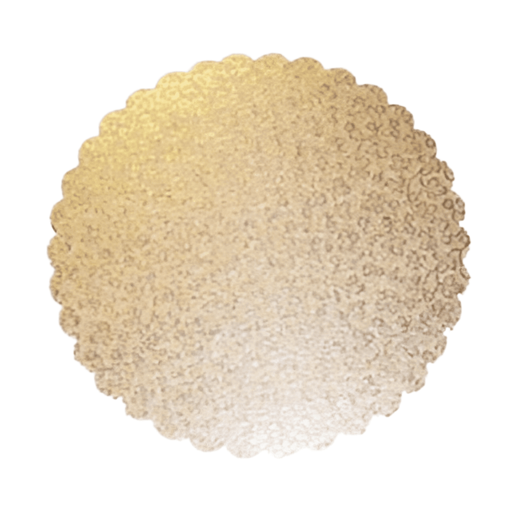 Cake Circle 12 IN Paperboard Gold Scalloped 100/Case
