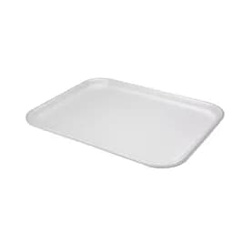 1216 Supermarket Tray 16.25X12.625X0.625 IN Polystyrene Foam White Rectangle 100/Case