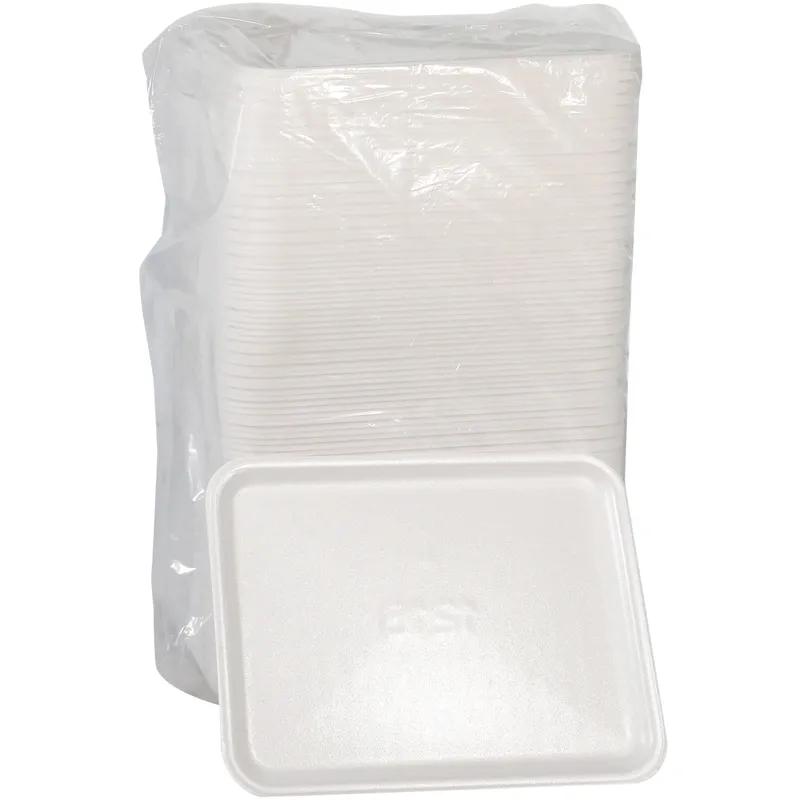 1216 Supermarket Tray 16.25X12.625X0.625 IN Polystyrene Foam White Rectangle 100/Case
