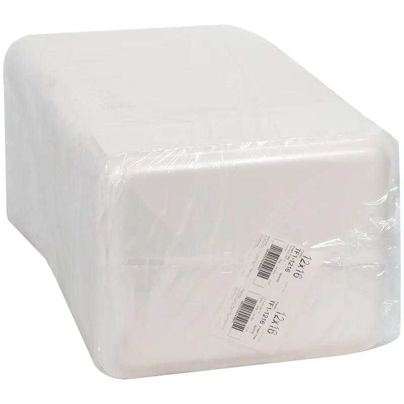 1216 Supermarket Tray 16.25X12.625X0.625 IN Polystyrene Foam White Rectangle 100/Case