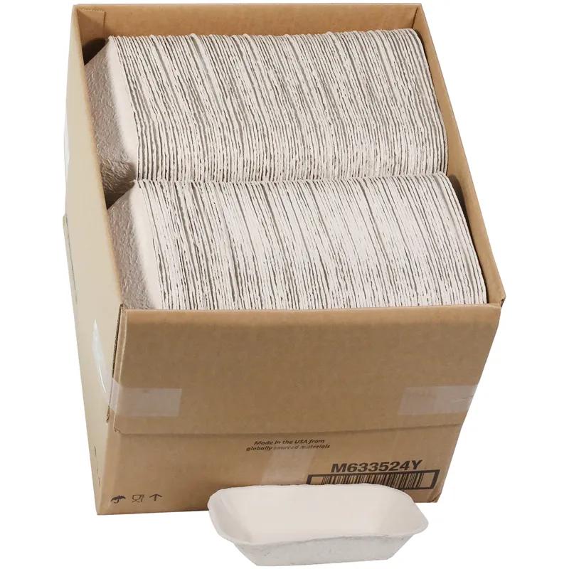 Pulpex® Food Tray 2 LB Molded Fiber Natural Rectangle 460/Case