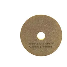 3M™ Scotch-Brite™ Clean & Shine Cleaning Pad 14X1 IN Brown Non-Woven Polyester Fiber 150-400 RPM Center Hole 5/Case