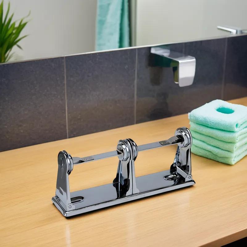 Toilet Paper Dispenser Metal Chrome Plated Wall Mount Double Roll 1/Each