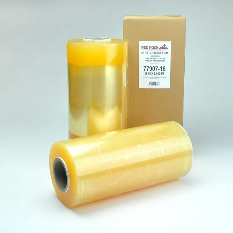Multi-Purpose Meat Film 18IN X5000FT Plastic 60 Gauge Clear Blue 1/Roll