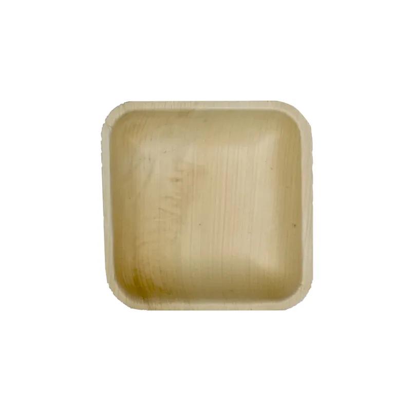 Plate 4.3X4.3X0.8 IN Palm Leaf Square 25 Count/Pack 4 Packs/Case 100 Count/Case