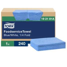 Tork Folded Paper Towel 21X13 IN 10.5X6.5 IN 1PLY Blue 1/4 Fold Foodservice 240 Count/Pack 1 Packs/Case