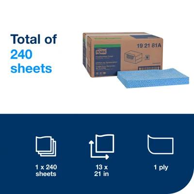 Tork Folded Paper Towel 21X13 IN 10.5X6.5 IN 1PLY Blue 1/4 Fold Foodservice 240 Count/Pack 1 Packs/Case