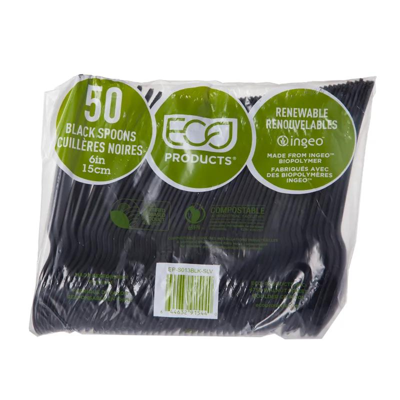 Plantware® Spoon 6 IN PLA Black 50/Case