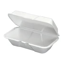 Hoagie & Sub Take-Out Container Hinged With Dome Lid 9.5X5.25X3.5 IN Polystyrene Foam White Rectangle 200/Case