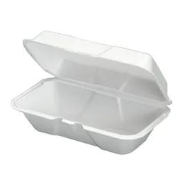 Hoagie & Sub Take-Out Container Hinged With Dome Lid 9.5X5.25X3.5 IN Polystyrene Foam White Rectangle 200/Case