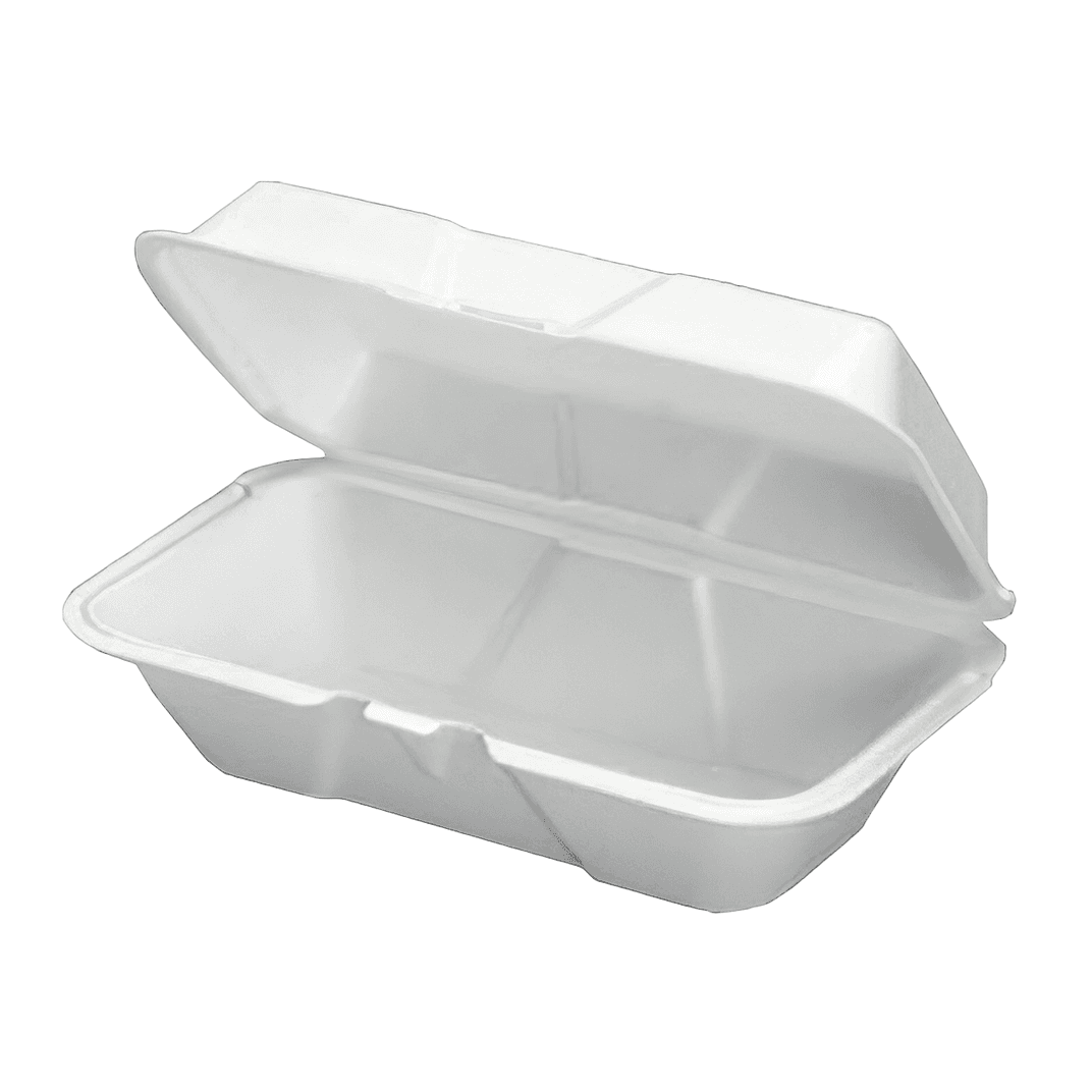 Hoagie & Sub Take-Out Container Hinged With Dome Lid 9.5X5.25X3.5 IN Polystyrene Foam White Rectangle 200/Case