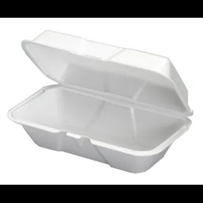 Hoagie & Sub Take-Out Container Hinged With Dome Lid 9.5X5.25X3.5 IN Polystyrene Foam White Rectangle 200/Case