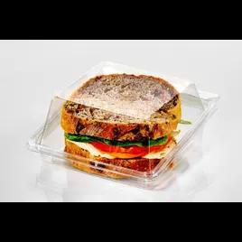 Fresh N' Sealed® Sandwich Deli Container Hinged With Dome Lid 5X5 IN PET Clear Square 360/Case