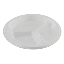 Plate 8.88 IN 3 Compartment Polystyrene Foam White Laminated 500/Case