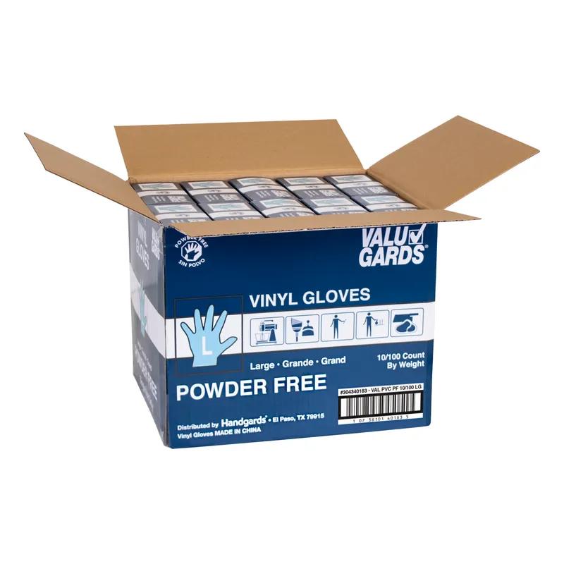 ValuGards Gloves Large (LG) Clear Vinyl Disposable Powder-Free 1000/Case