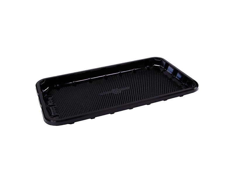 EZ-Tray 25S Meat Tray 14.63X8X1 IN APET Shallow Black Rectangle Honeycomb 200/Case