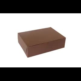 Bakery Box 14X10X4 IN Paperboard Chocolate Corner Lock 1-Piece 100/Case