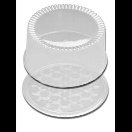 DisplayCake® Cake Container & Lid Combo With High Dome Lid 2-3 Layer 10 IN PS Clear Round 80/Case