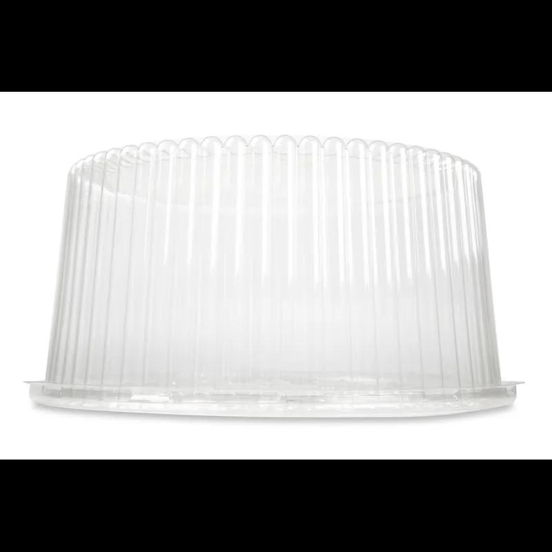 DisplayCake® Cake Container & Lid Combo With High Dome Lid 2-3 Layer 10 IN PS Clear Round 80/Case