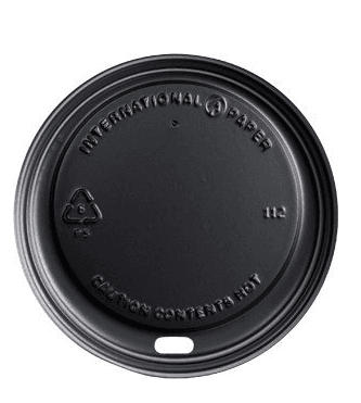 Lid Flat Black For Hot Cup Tear Tab 1000/Case