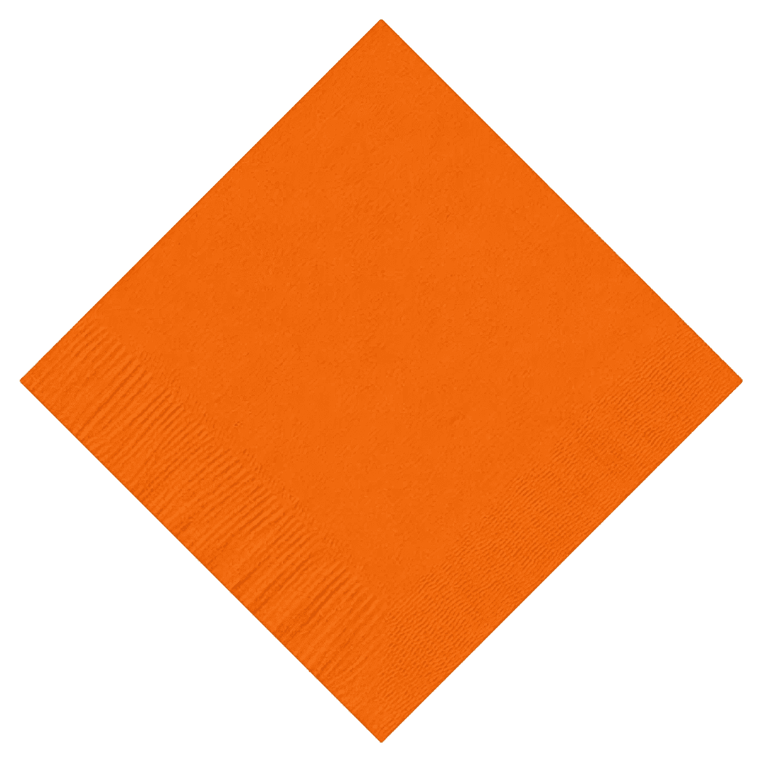 Beverage Napkins Orange Paper 2PLY 600/Case