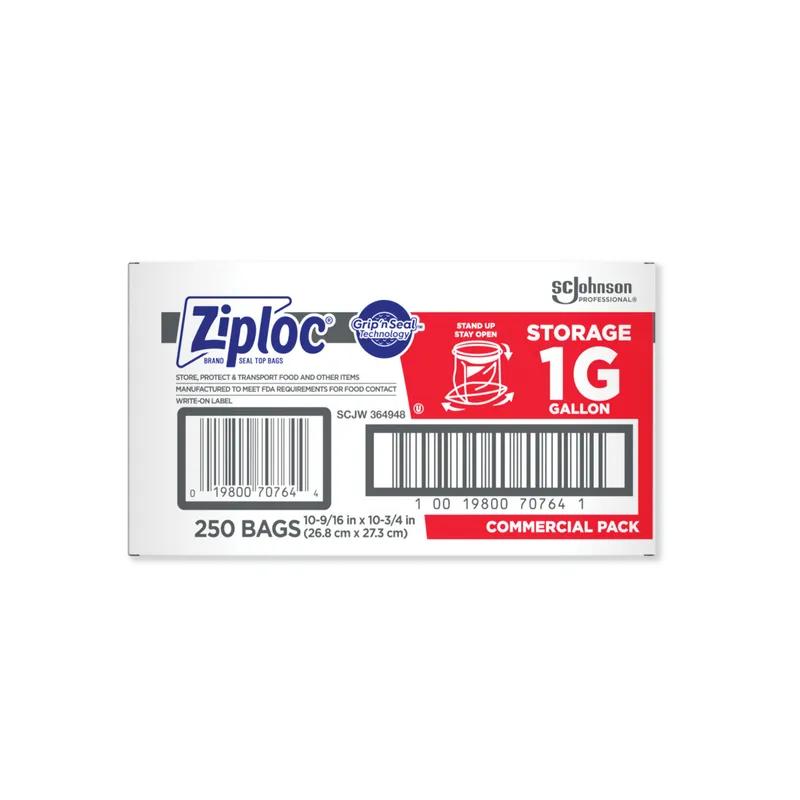 Ziploc® Bag 10.563X10 IN 1 GAL Plastic Clear With Zip Seal Closure 250/Case