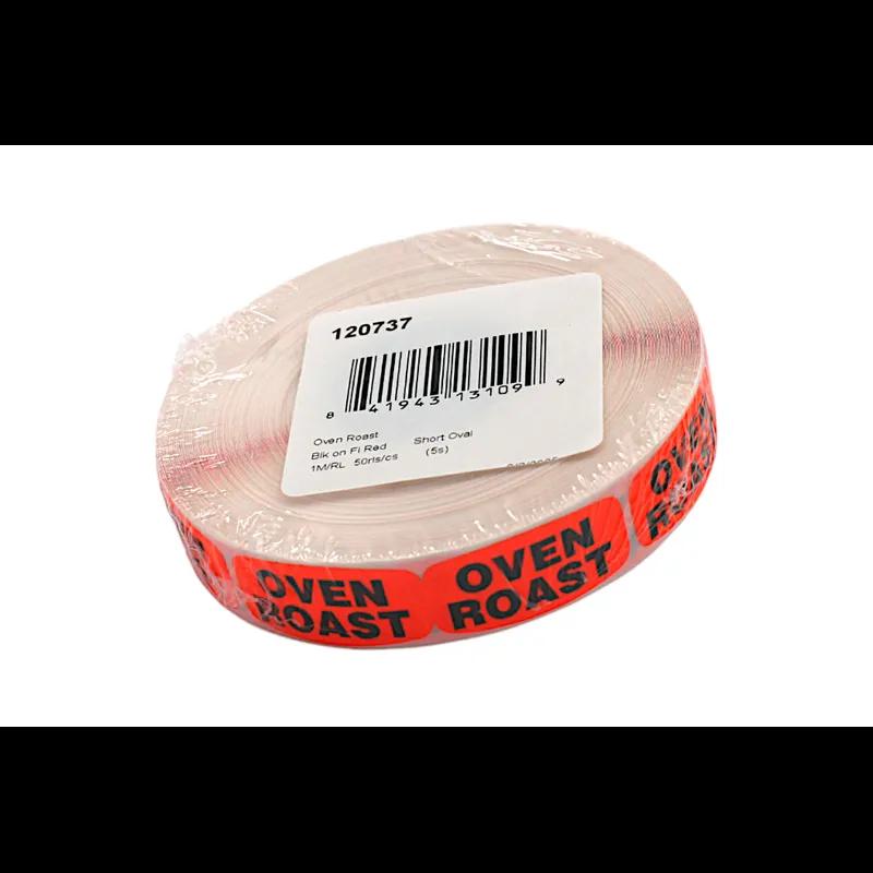 Oven Roast Label 0.625X1.25 IN Black Fluorescent Red Short Oval 1000 Count/Roll 50 Rolls/Case 50000 Count/Case