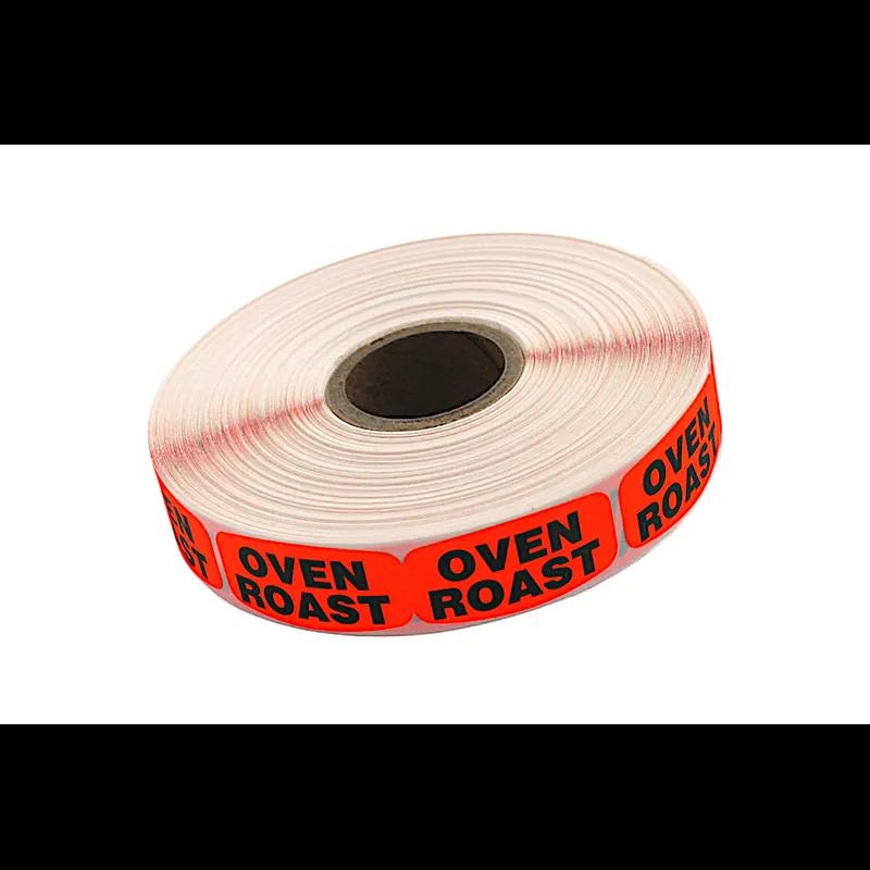 Oven Roast Label 0.625X1.25 IN Black Fluorescent Red Short Oval 1000 Count/Roll 50 Rolls/Case 50000 Count/Case