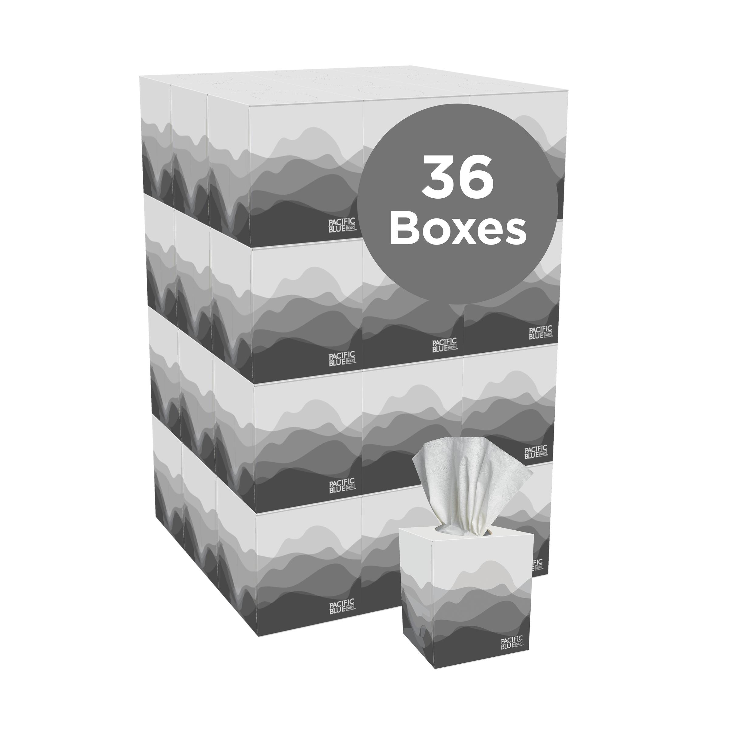 Pacific Blue Facial Tissue 8.4X7.5X5.25 IN 2PLY White 1/2 Fold Cube Box EPA Indicator 3060/Case