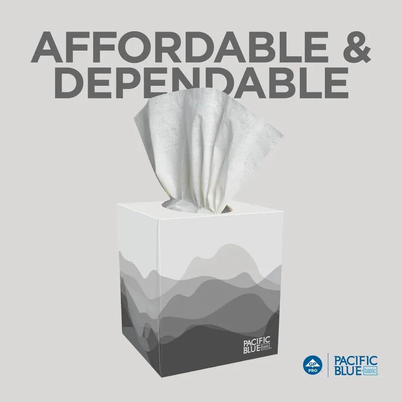 Pacific Blue Facial Tissue 8.4X7.5X5.25 IN 2PLY White 1/2 Fold Cube Box EPA Indicator 3060/Case