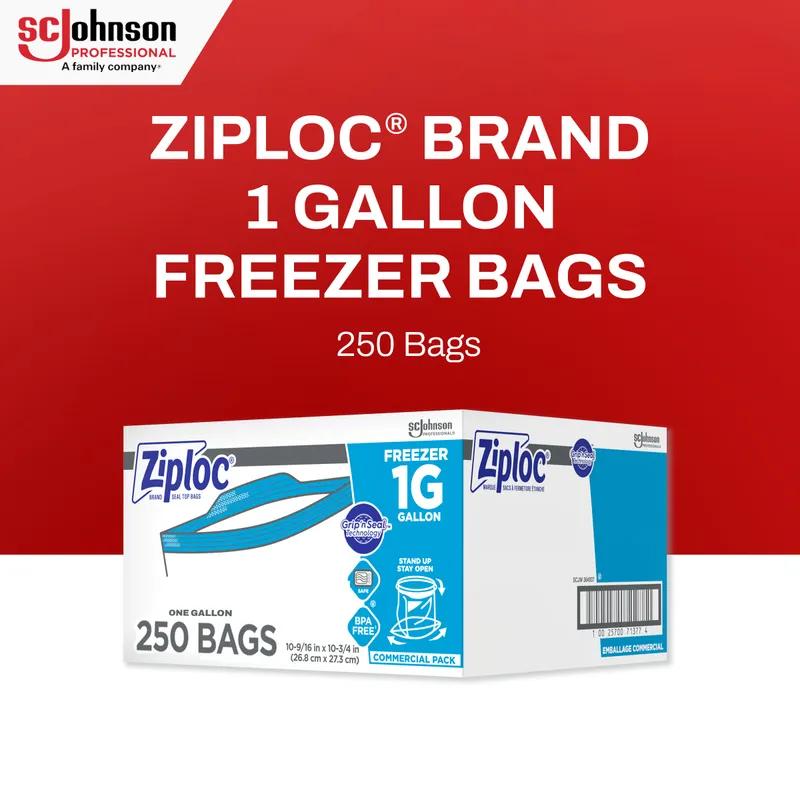 Ziploc® Freezer Bag 1 GAL Plastic 1.2MIL With Zip Seal Closure 250/Case