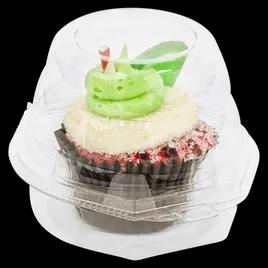 Cupcake Muffin Hinged Container With Dome Lid Jumbo 5.25X8X5.25X3.8 IN PET Clear Round 270/Case