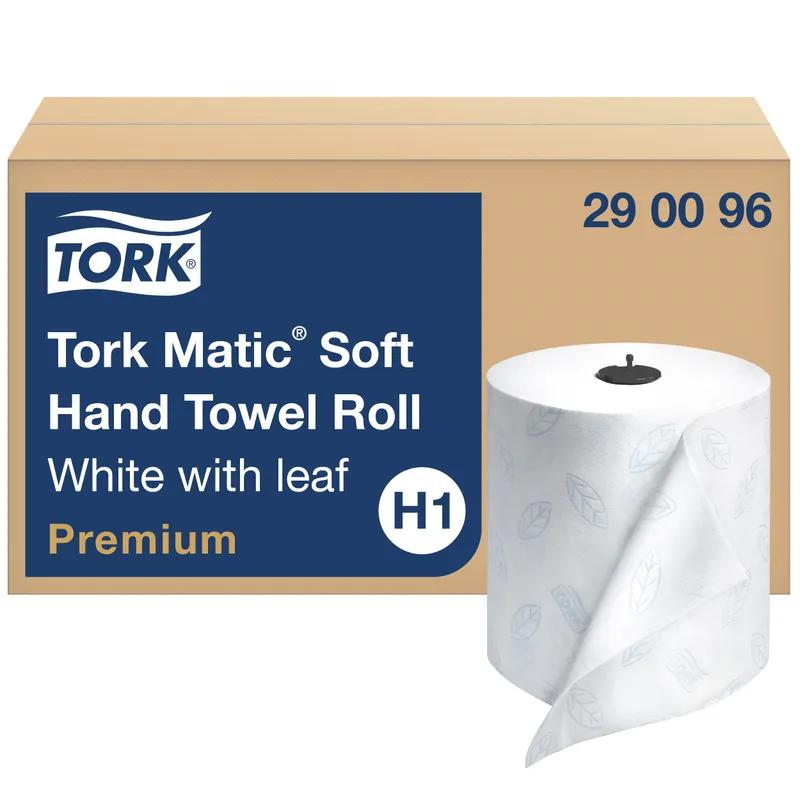 Tork Roll Paper Towel H1 7.7IN X575FT White Hardwound Embossed Refill 1.51IN Core Diameter 6 Rolls/Case