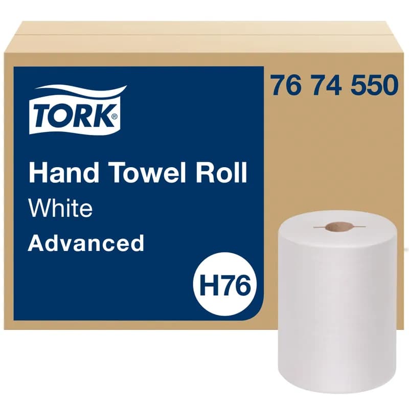 Tork Roll Paper Towel H76 7.5IN X450FT White Standard Roll Refill 5.85IN Roll 1.925IN Core Diameter 12 Rolls/Case