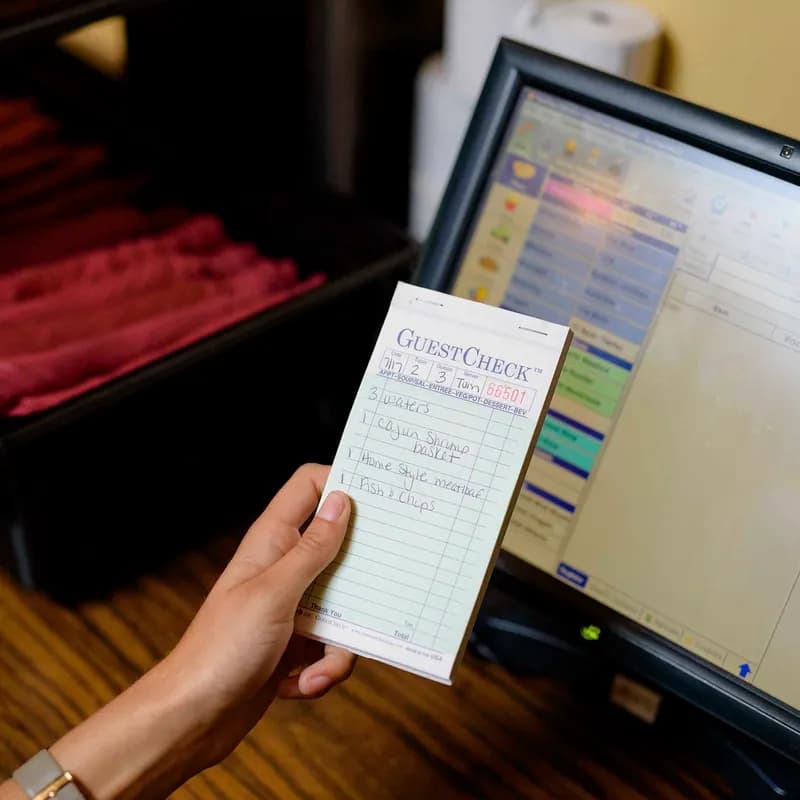 Guest Check 6.75X3.5 IN Green 2-Part Carbonless Medium 50 Count/Pack 50 Packs/Case