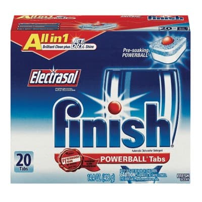 Finish Powerball All in 1 Fresh Scent Dishmachine Detergent Tablet 20 Count/Pack 8 Packs/Case 160 Count/Case