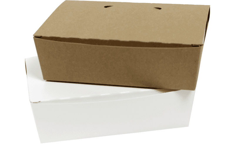 Bio-Pak Dine™ #3 66 OZ 8.5X6.25 IN White Tuck Top Microwave Safe Stackable Cut Resistant Leak Resistant 160/Case