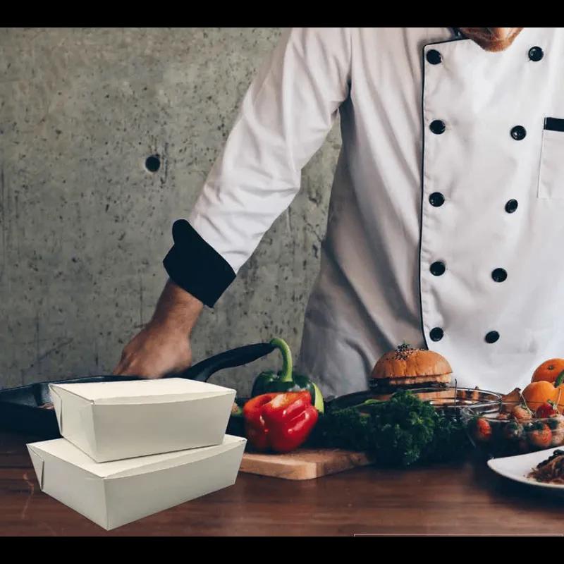 Bio-Pak Dine™ #3 66 OZ 8.5X6.25 IN White Tuck Top Microwave Safe Stackable Cut Resistant Leak Resistant 160/Case