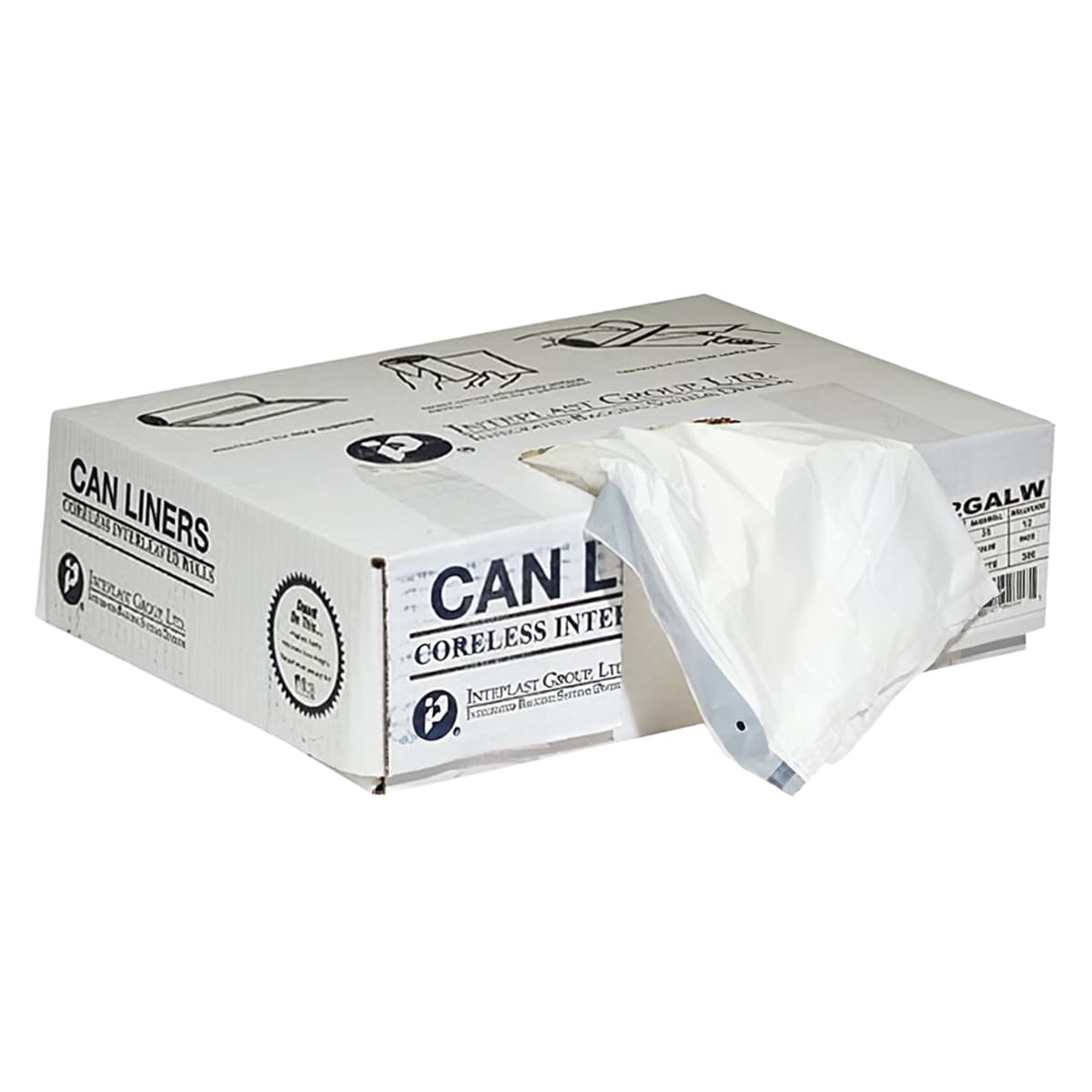 Draw Tuff® Can Liner 36.5X44.5 IN 44 GAL LLDPE 1MIL With Drawstring Closure 100/Case
